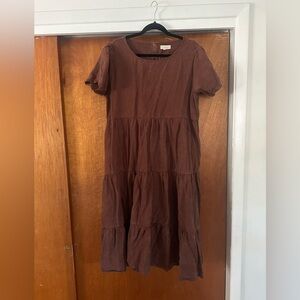 Tradlands Chalet Midi Tiered Chocolate Brown Dress size M